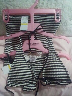 Michael Kors 3-PC Swim Set New Navy /White Stripe Size: M NWT